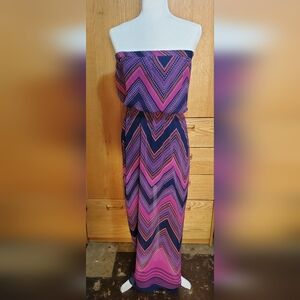 Strapless Vibrant Maxi Dress